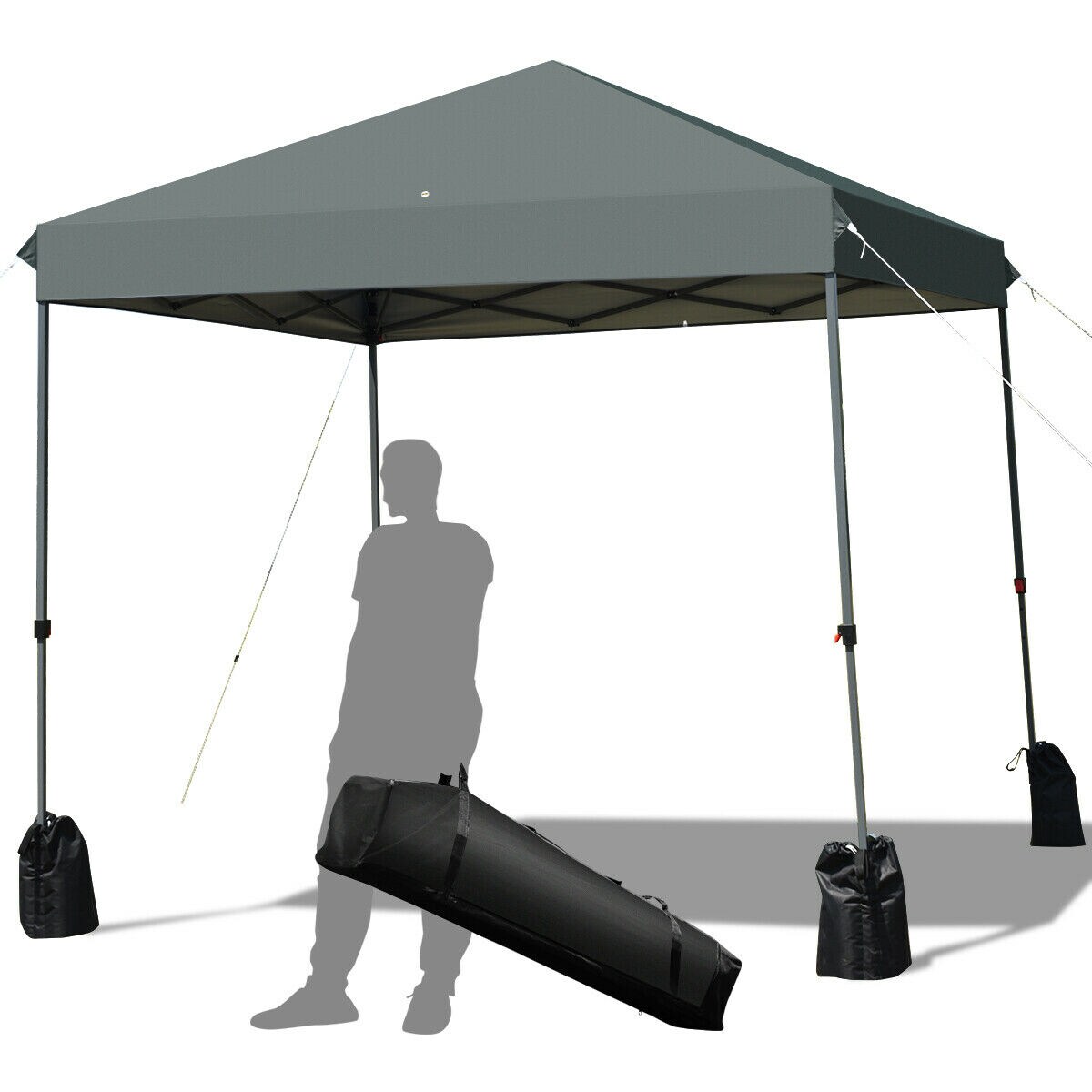 8X8 Ft Pop Up Canopy Tent Shelter Wheeled Carry Bag 4 Canopy Sand Bag