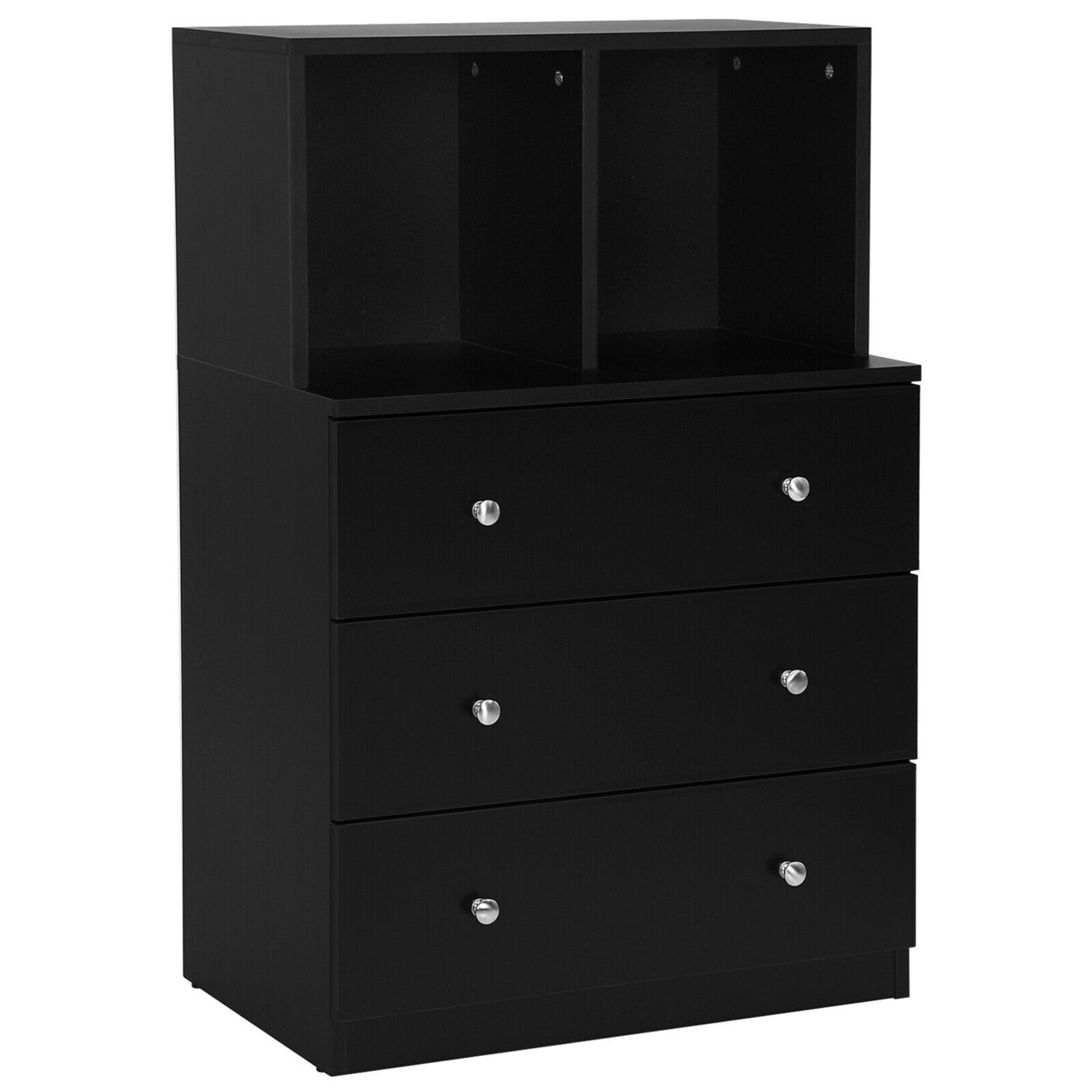 Gymax 3 Drawer Dresser W/ Cubbies Storage Chest for Bedroom Living Room