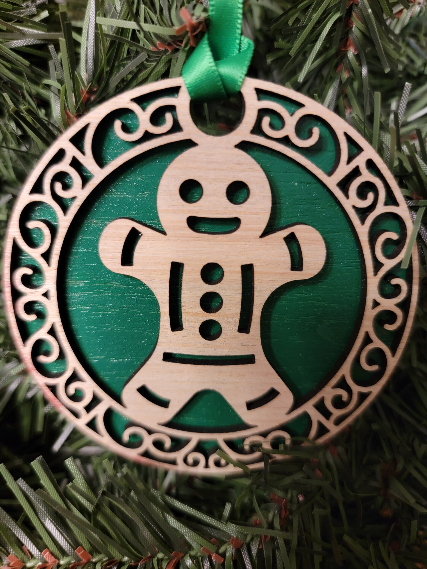 Wooden Laser Cut Layered Christmas Ornament | MakerPlace by Michaels, image size:1440x1920
