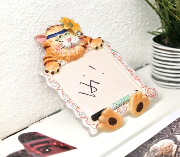 Ceramic Cat Message Board, Home D&#xE9;cor, Gift for Her, Gift for Mom, Kitchen D&#xE9;cor, Cat Lovers Gift, Pet Loss Gift