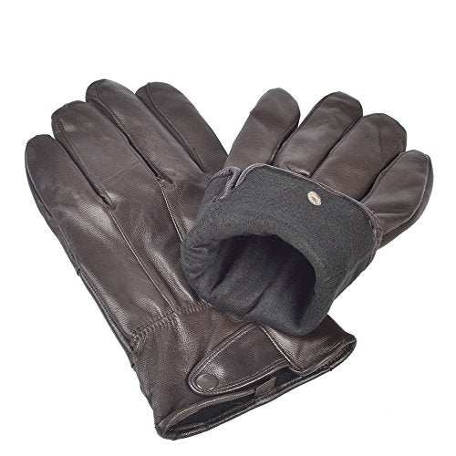 Reed Men&#x27;s Genuine Leather Warm Lined Driving Gloves - Touchscreen Texting Compatible - Imported
