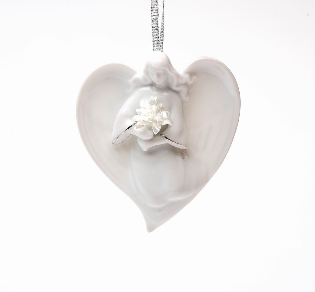 Ceramic Angel Holding Flowers Ornament, Home D&#xE9;cor, Religious D&#xE9;cor, Religious Gift, Church D&#xE9;cor, Baptism Gift