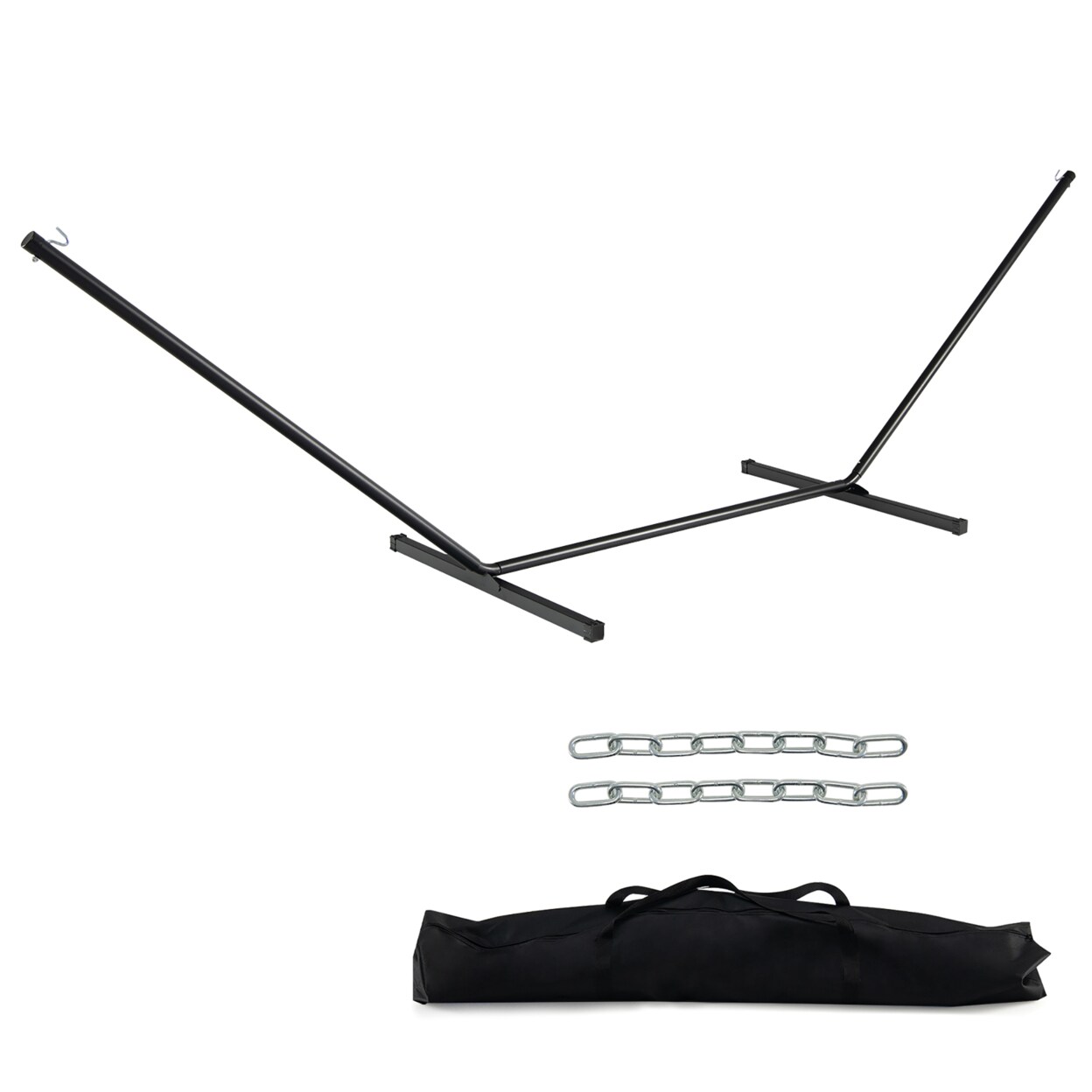 thumbnail image 2 of Portable Steel Hammock Stand With Carrying Case – 450 Lbs Capacity, Powder Coated Black, Unbranded 2 of 3