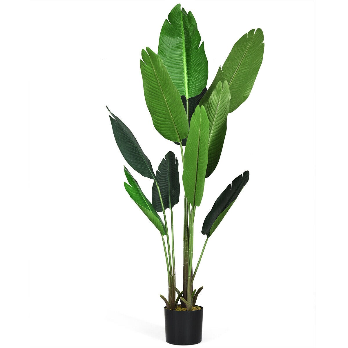 Gymax 5.3ft Artificial Tropical Palm Tree Green Indoor-Outdoor Home Decorative Planter