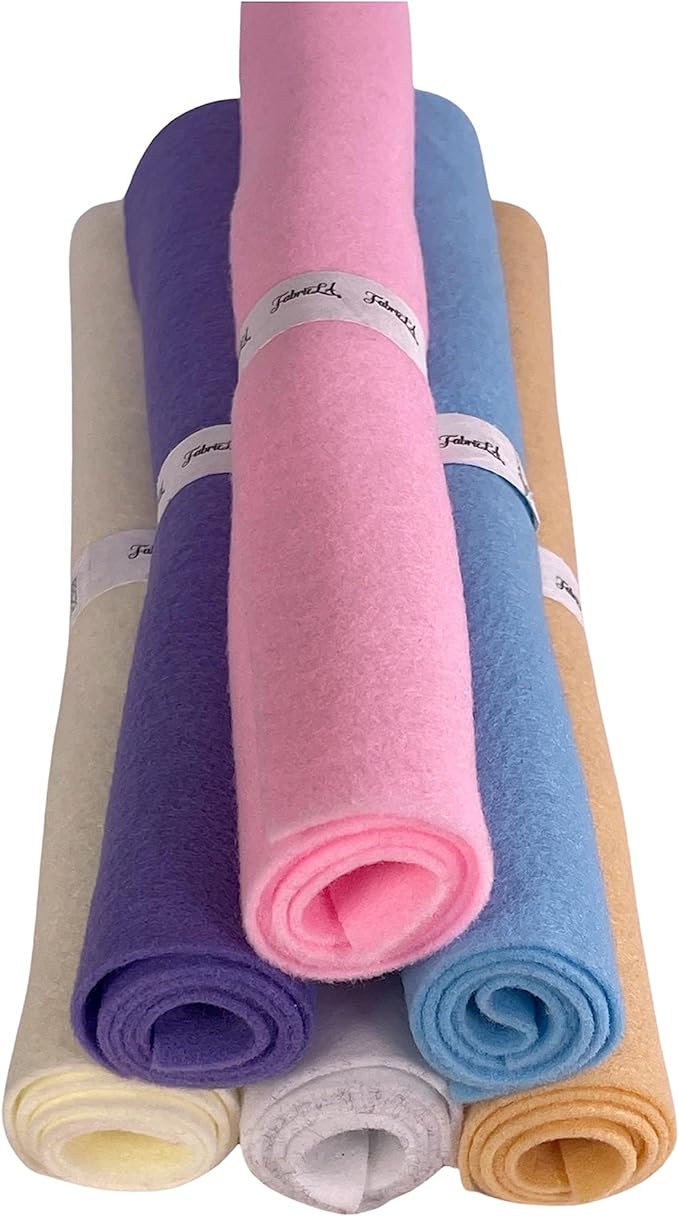 FabricLA Craft Felt Rolls 6 Pieces - 12 X 18 Inches Assorted Color  Non-Woven Soft Felt Material - Acrylic Felt Roll for DIY Craftwork, Sewing  and Patchwork - Pastel Lovers