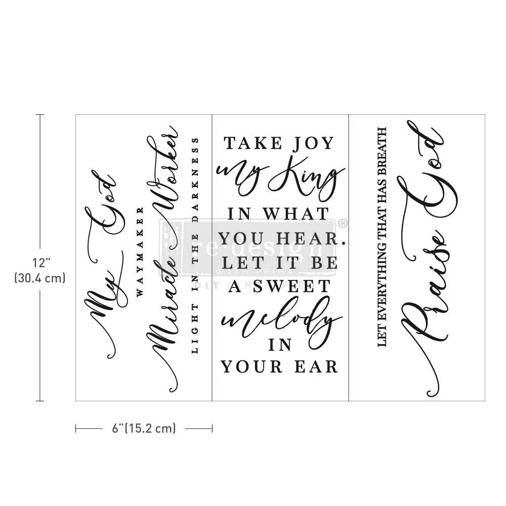 Scripture - Small Transfers 6&#x22;x12&#x22; 3 sheets Rub on Transfers for Furniture Vintage Rub on Transfers Stickers for Crafts Classic Spring Summer Autumn Decoration Transfers