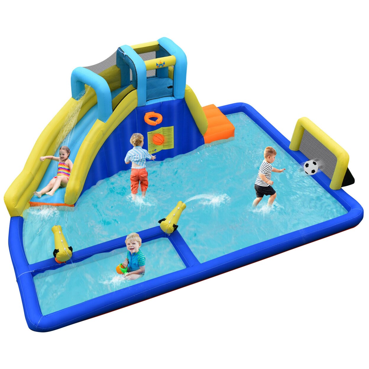 Inflatable Water Slide Bounce House Climbing Wall Without Blower