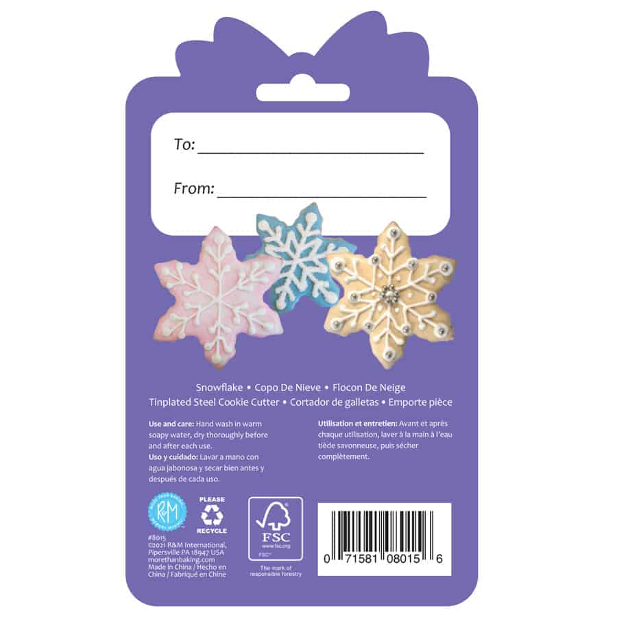 Snowflake Cookie Cutter 3&#x22; Carded