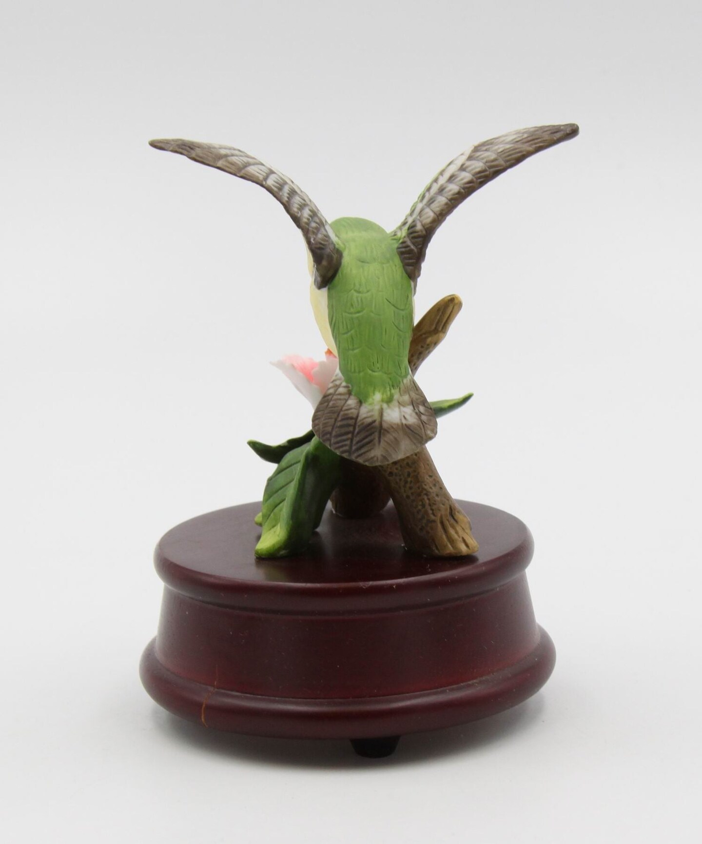 Ceramic Hummingbird Figurine on Wood Base, Home D&#xE9;cor, Gift for Her, Gift for Mom, Birdwatcher, Spring Decor
