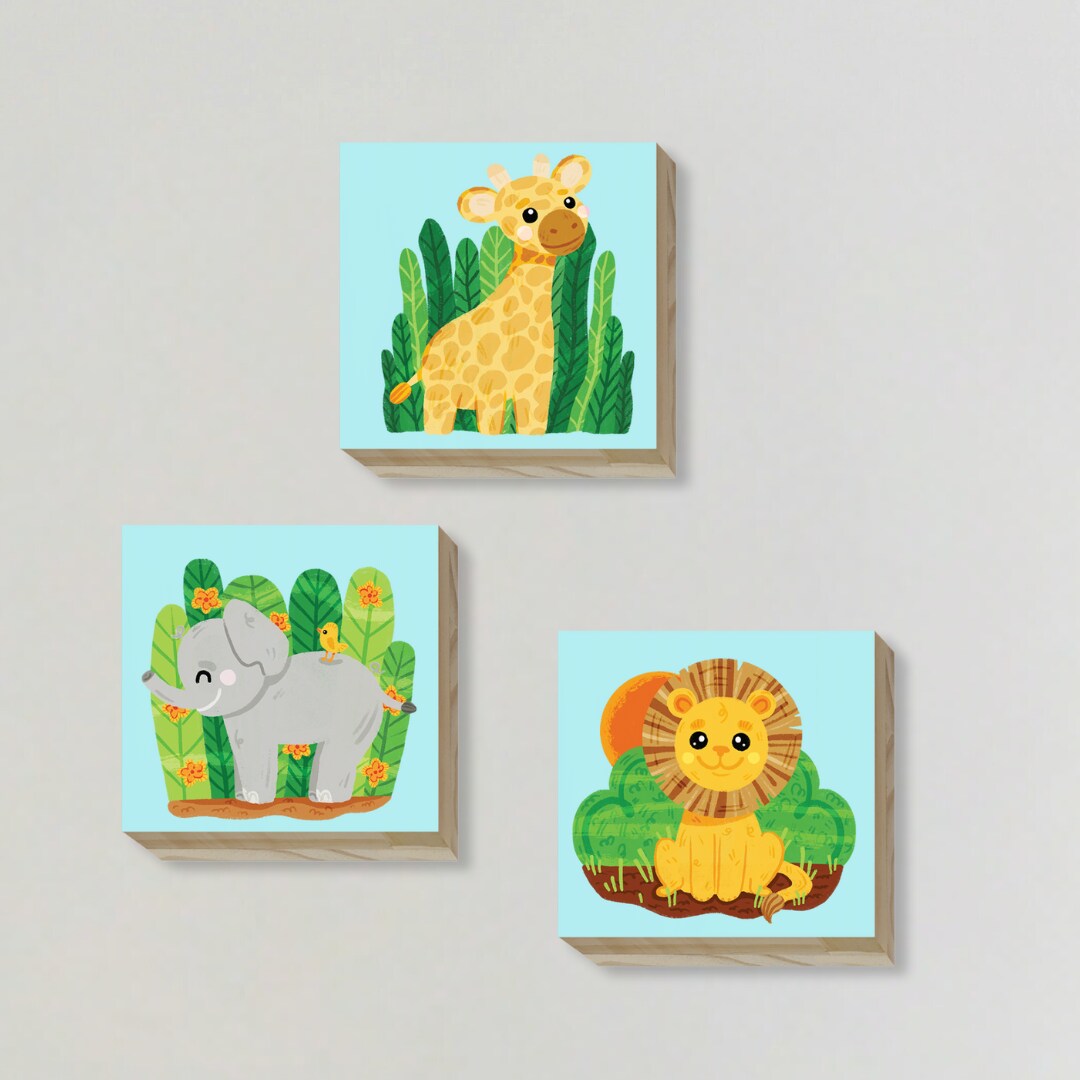 Safari Nursery Wood Wall D&#xE9;cor Set