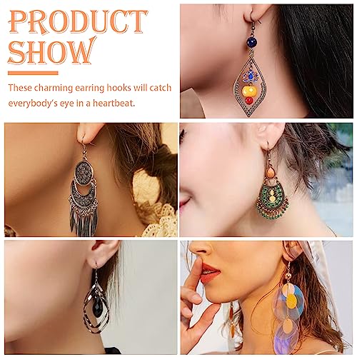 150 Pieces Hypoallergenic Earring Hooks Mixed Colors Ear Wire Hooks Earring Making Kit with 1000pcs Open Jump Rings 200pcs Earring Backs for Jewelry Making Findings