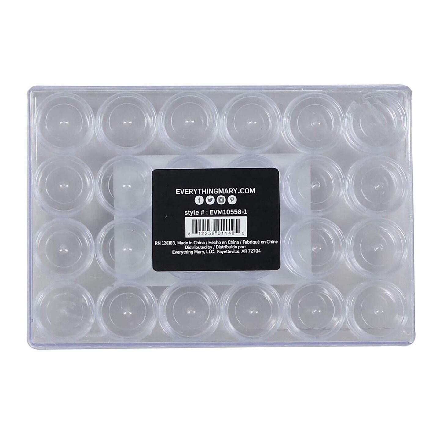 Large Plastic Bead Storage Organizer Box, 24 Jars - Container for Beads & Supplies - Organizers for Craft, Art, & Painting - Plastic Container Case For Organization