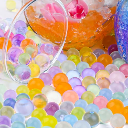 100,000 Pieces Rainbow Mix Jelly Water Gel Beads,Non Toxic Water Beads for Vase Filler,Plant,Floating Candles,Wedding and Home Decoration