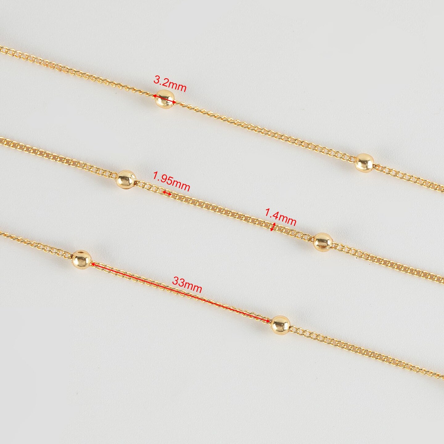 16.4 Feet/5 Meters 18K Gold Plated Brass Chain for Jewelry Making, Light Gold Beaded Necklace Chain for Women Twisted Curb Link Chain Jewelry Supplies