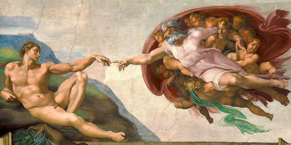 La creazione di Adamo Poster Print by Michelangelo Buonarroti # 2MB5023