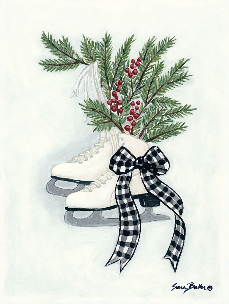 Vintage Winter Ice Skates Poster Print by Sara Baker - Item # VARPDXBAKE118