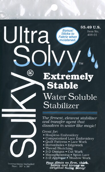 Sulky Ultra Solvy Water-Soluble Stabilizer-19.5X36