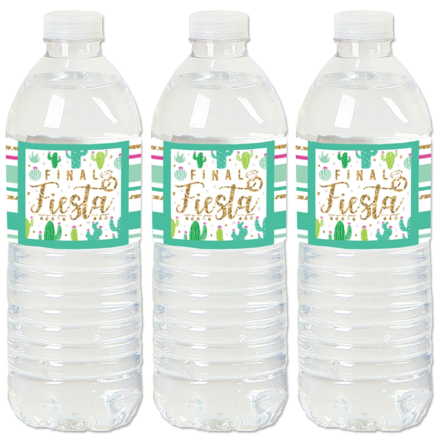 Big Dot of Happiness Final Fiesta - Last Fiesta Bachelorette Party Water Bottle Sticker Labels - Set of 20