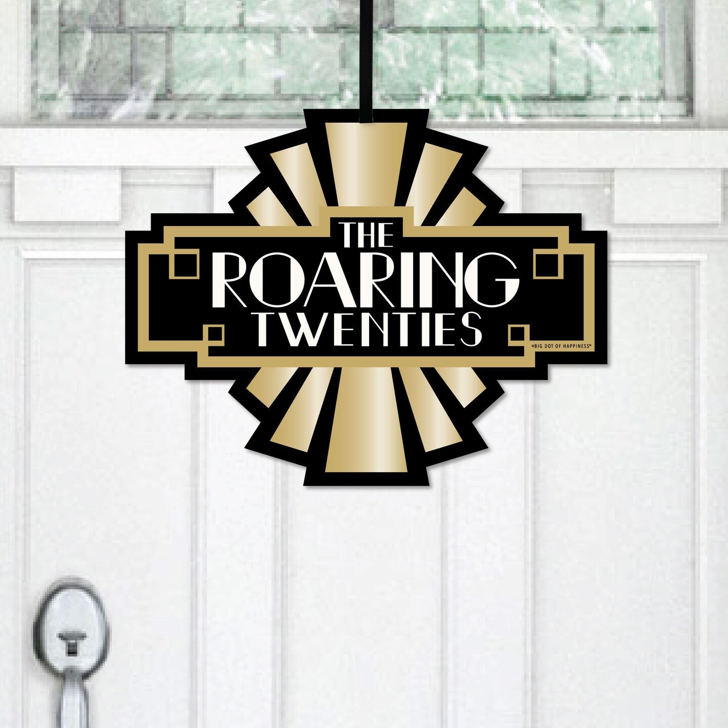 Big Dot of Happiness Roaring 20&#x27;s - Hanging Porch 1920s Art Deco Jazz Party Outdoor Decorations - Front Door Decor - 1 Piece Sign
