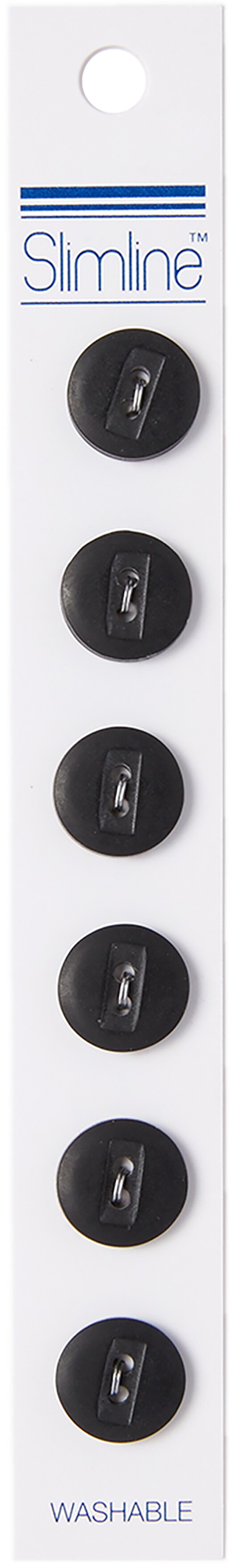 Slimline Buttons Series 1-Black 2-Hole 1/2&#x22; 6/Pkg