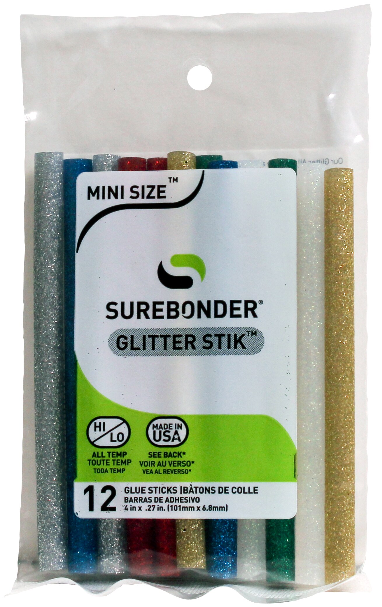  Surebonder Glitter Glue Sticks 4  Assorted Colors