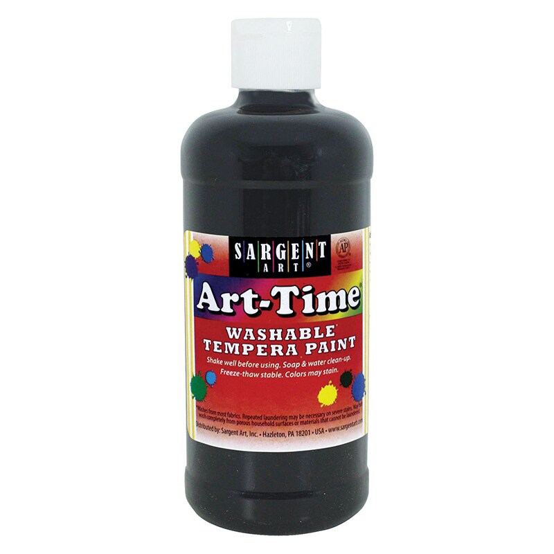Art-Time&#xAE; Washable Tempera Paint, Black, 16 Oz.
