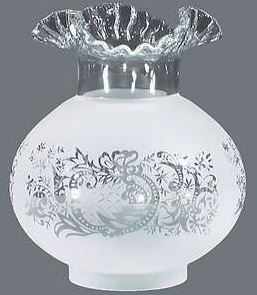 Satin Etched Fluted Glass Oil Lamp Shade (4&#x22;)