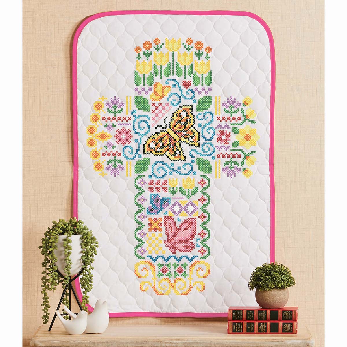 Herrschners Spring Cross Wall Hanging Stamped CrossStitch Kit Michaels
