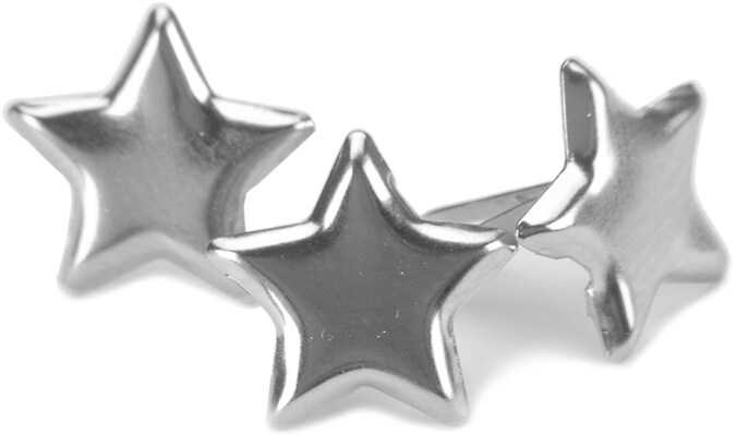 Creative Impressions Metal Paper Fasteners 50/Pkg-Stars - Silver