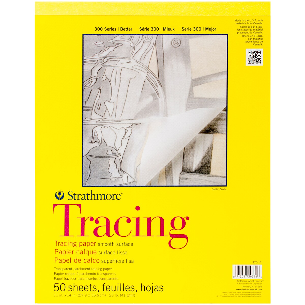 Strathmore Tracing Paper Pad 11&#x22;X14&#x22;-50 Sheets