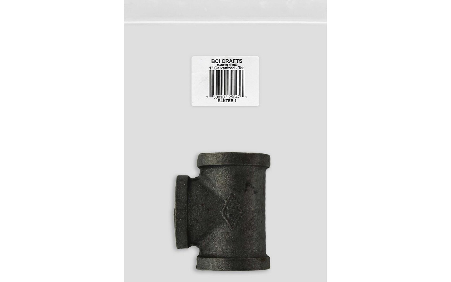 BCI Crafts Galvanized Pipe Tee 1&#x22; Black