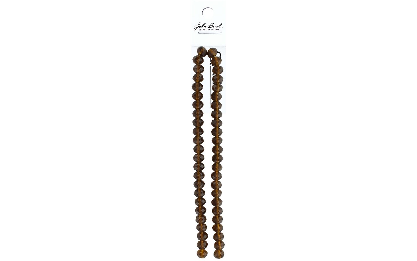 John Bead Crys Ln Rondl 7&#x22; 8x10mm Trans Amber