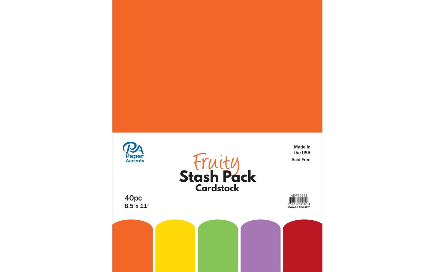 PA Paper Accents Smooth Cardstock 8.5 x 11 Orange, 65lb colored