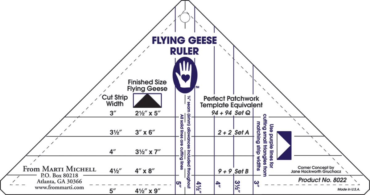 Flying Geese Ruler and How to Use it for perfect flying geese