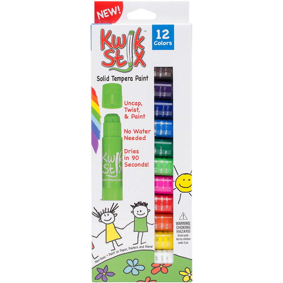 Kwik Stix Solid Tempera Paint Sticks 12/Pkg-Classic Colors