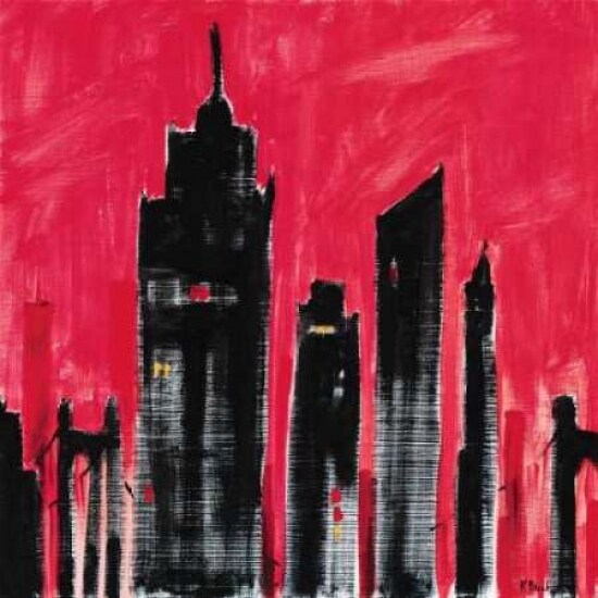 Red Cityscape Poster Print by Paul Brent - Item # VARPDXBNT073
