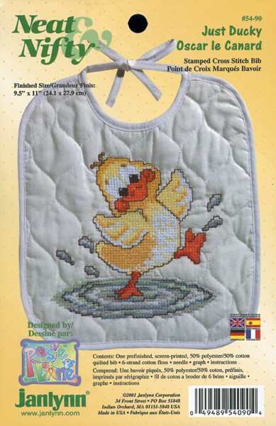 Janlynn Stamped Bib Cross Stitch Kit 9.5