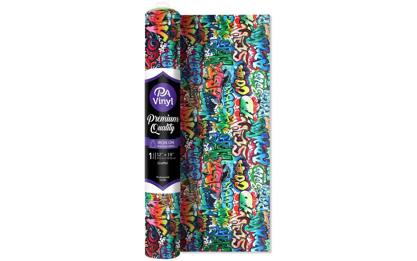 Iron On Vinyl 12x19 Roll Print Graffiti