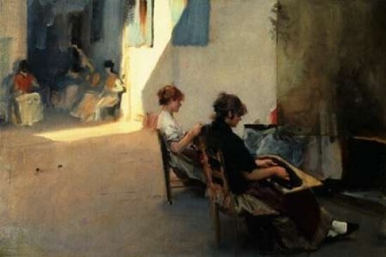 The Venetian Bead Stringers c. 1880-82 Poster Print by  John Singer Sargent - Item # VARPDX374303