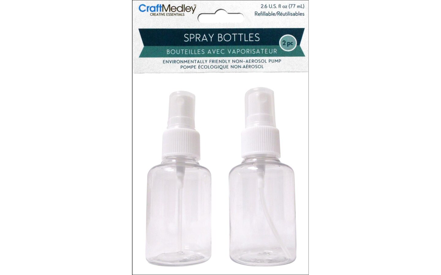 Multicraft Spray Bottles Refillable 2.6oz 2pc