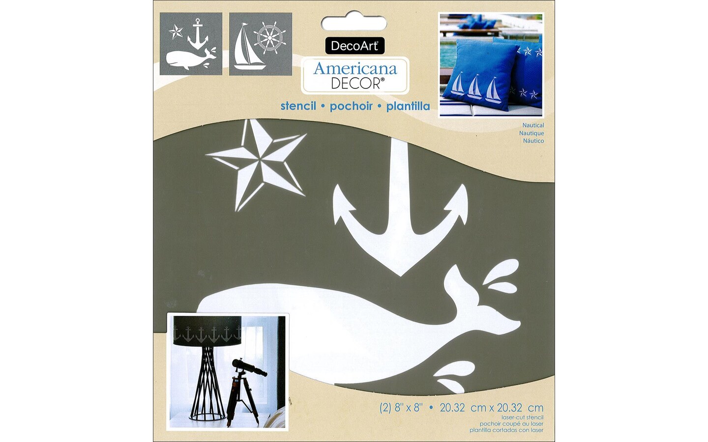 Decoart Americana Decor Stencil 8x8 Nautical