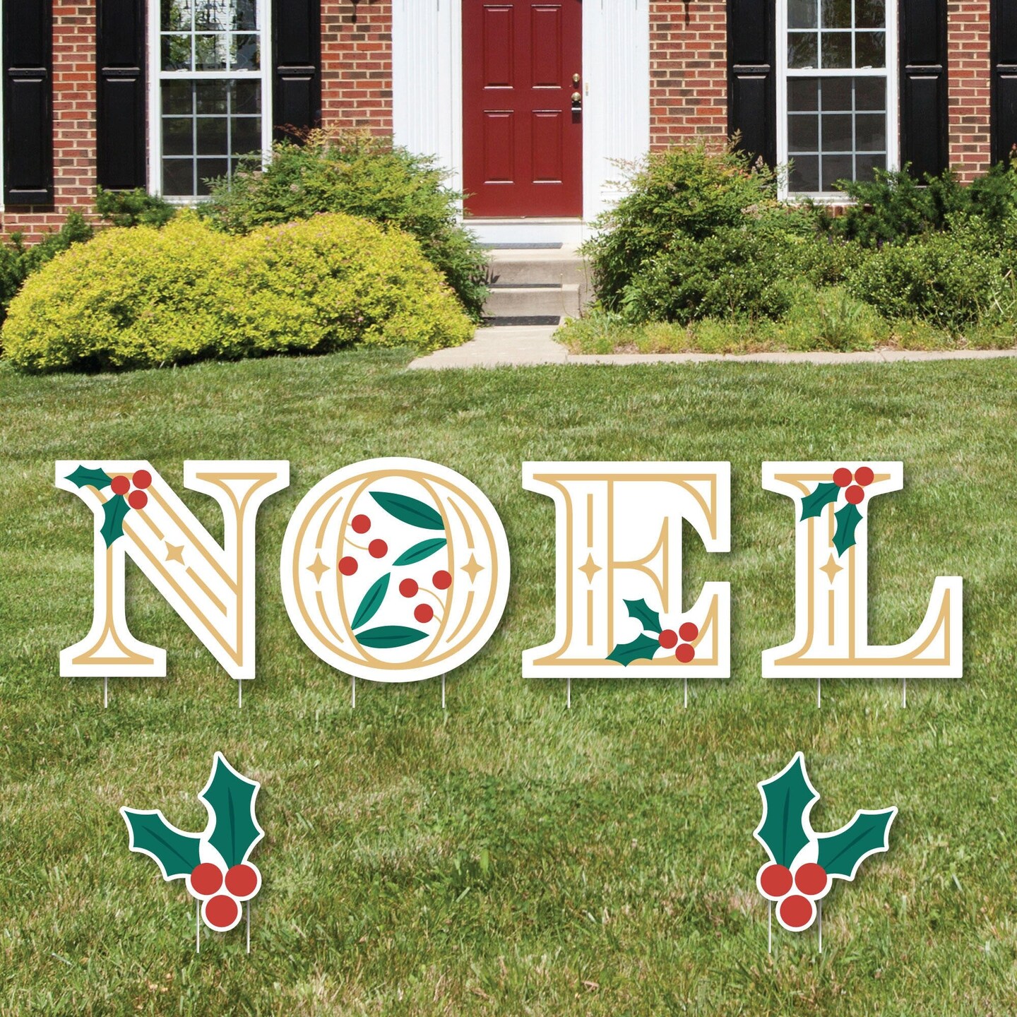 Big Dot of Happiness Religious Christmas - Yard Sign Outdoor Lawn Decorations - Merry Christmas Cross Yard Signs - NOEL