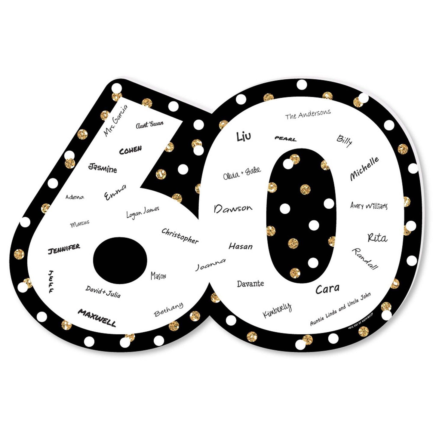 Big Dot of Happiness Adult 60th Birthday - Gold - Guest Book Sign - Birthday Party Guestbook Alternative - Signature Mat