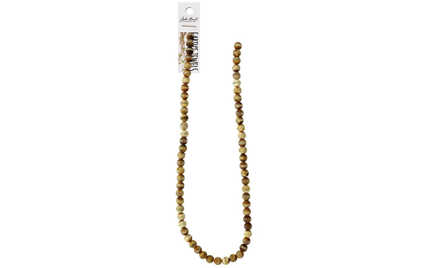 John Bead EJ SP 16&#x22; 6mm Tibetan Dzi Rnd Fr Str Brn