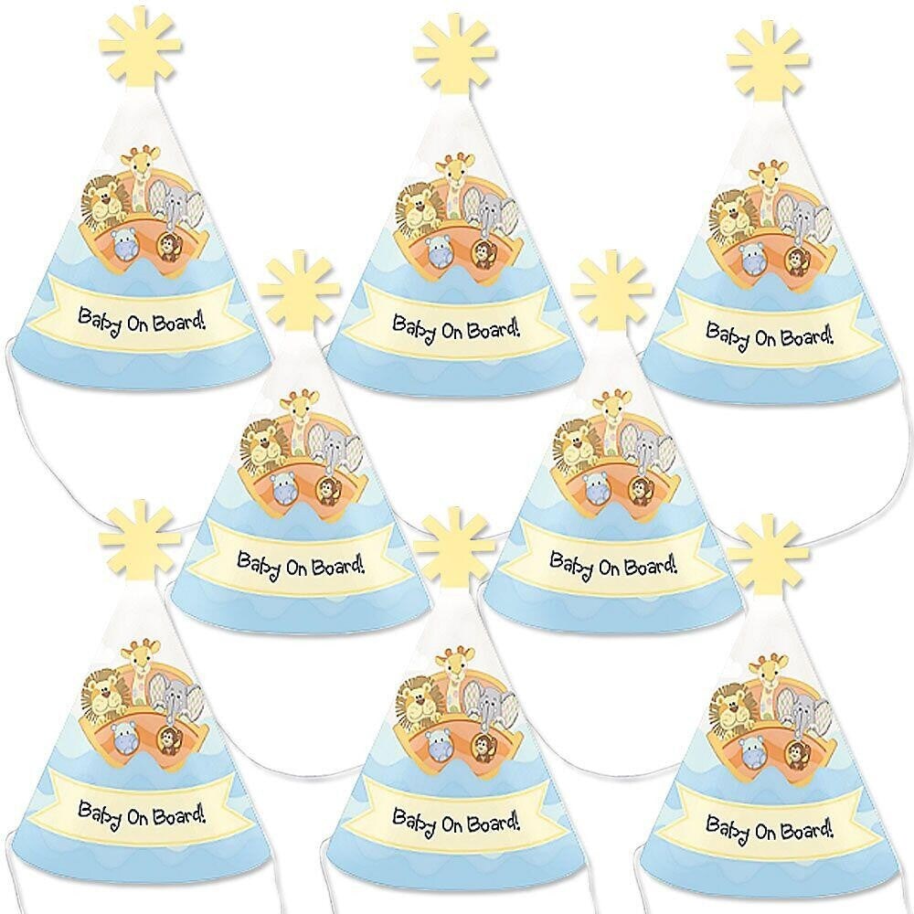 Big Dot of Happiness Noah&#x27;s Ark - Mini Cone Baby Shower or Birthday Party Hats - Small Little Party Hats - Set of 8