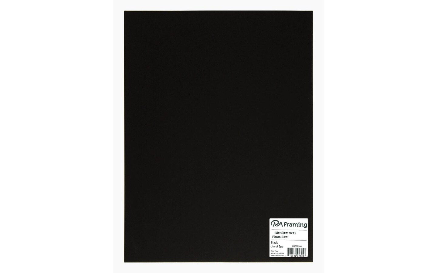 ADF Mat Blank 9x12 WhtCore Black 5pc