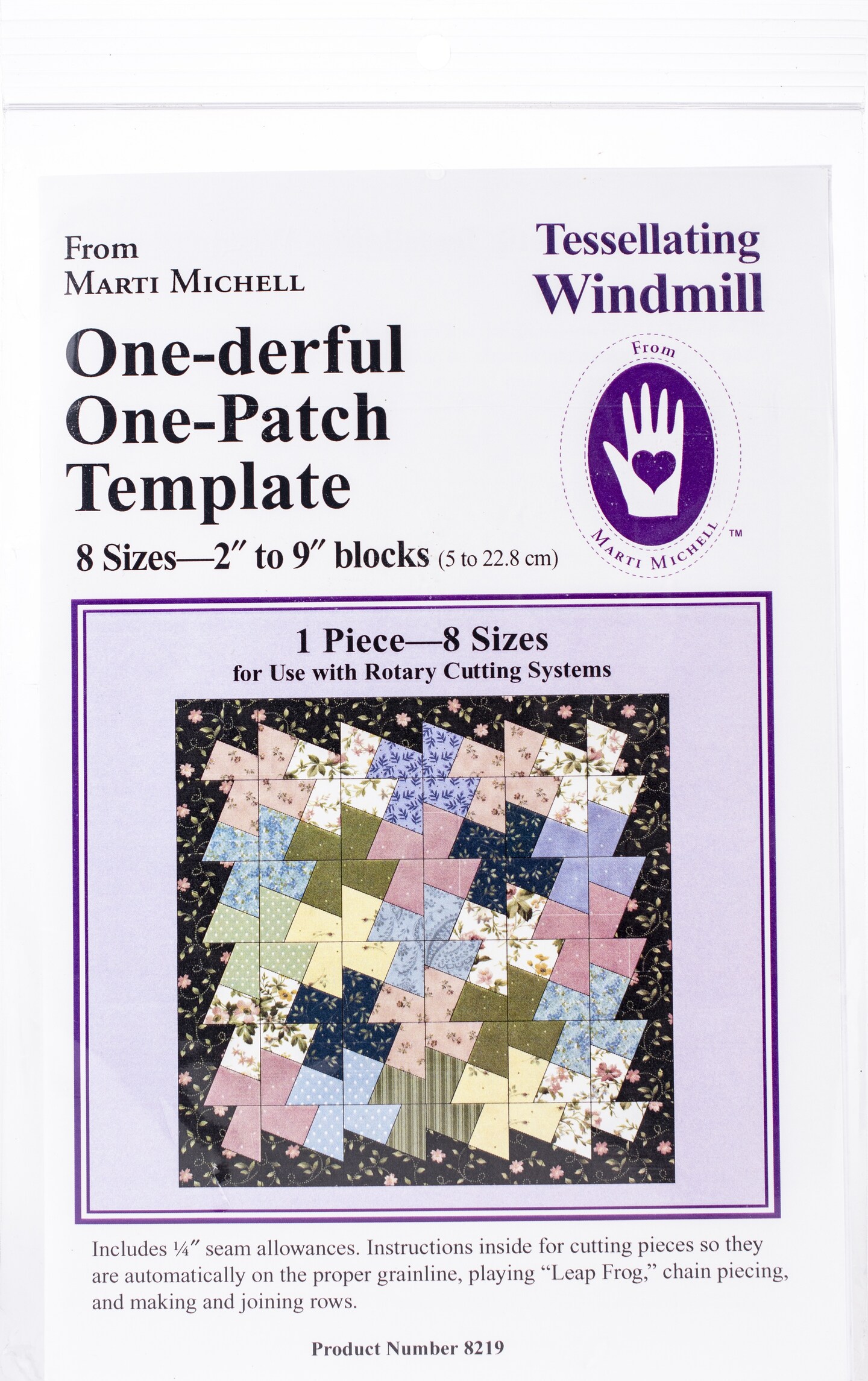 Marti Michell One-Derful One-Patch Template-Tessellating Windmill