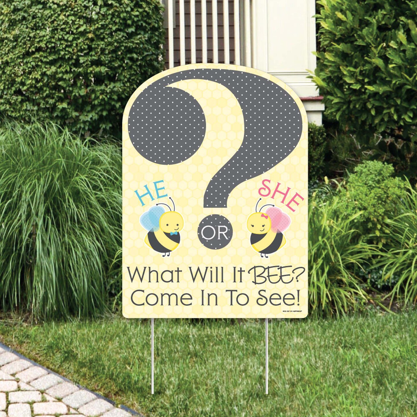 Big Dot of Happiness What Will It Bee - Party Decorations - Gender Reveal  Welcome Yard Sign