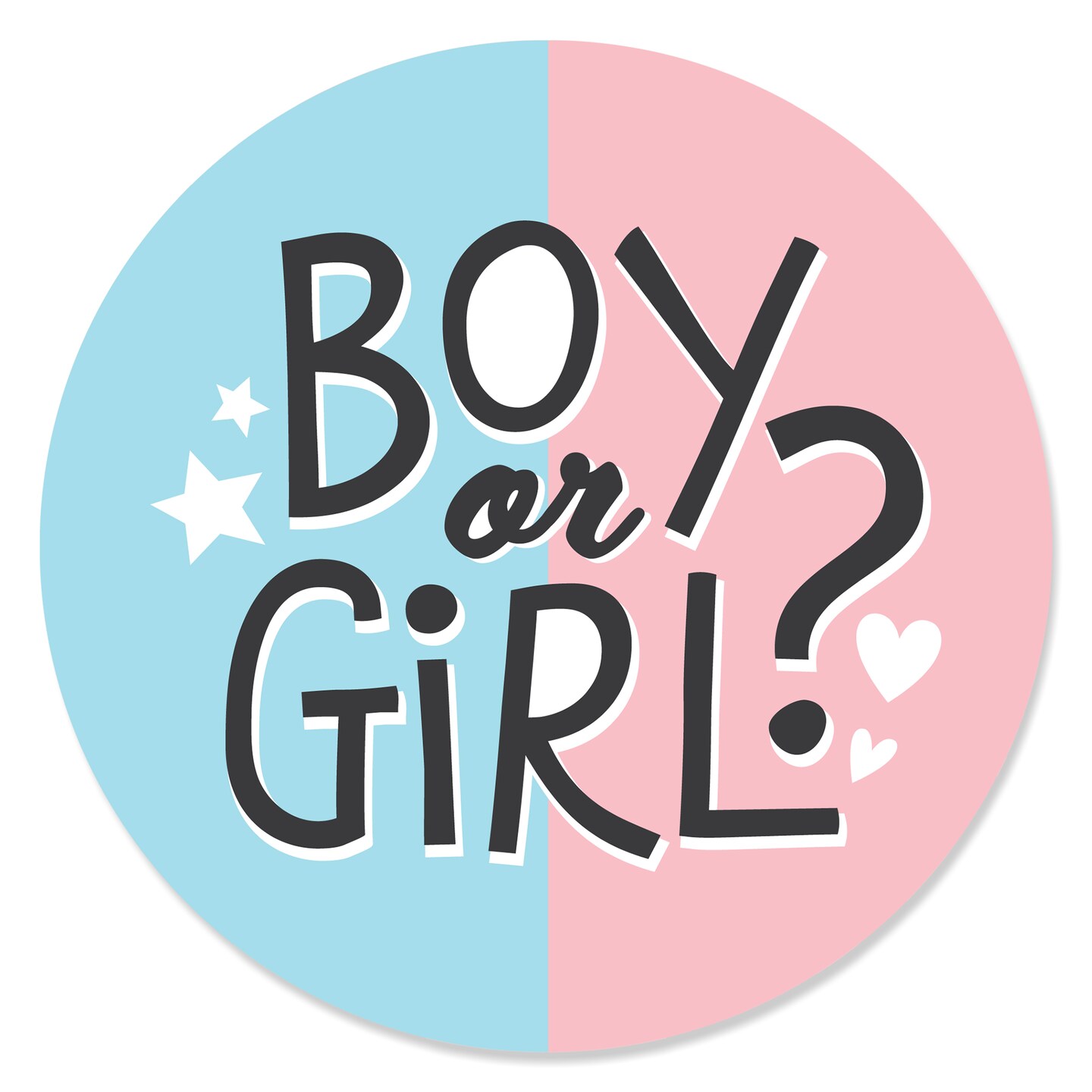 Big Dot of Happiness Baby Gender Reveal - Team Boy or Girl Party Circle Sticker Labels - 24 Count