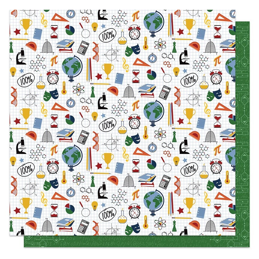 Brainiac Double-Sided Cardstock 12&#x22;X12&#x22;-Class Schedule